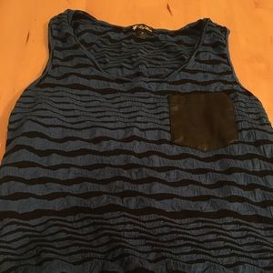 Black and blue striped tank